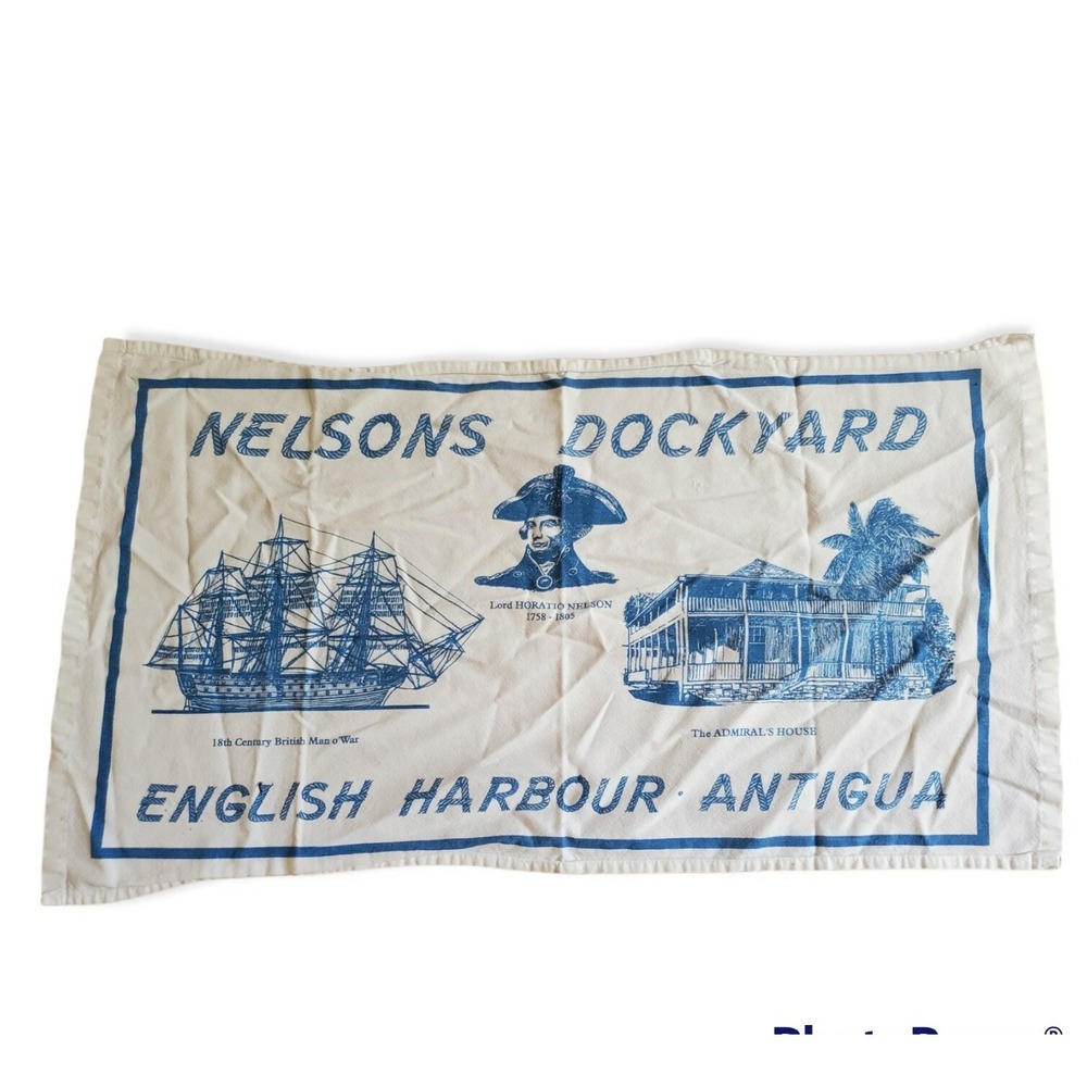 Cotton Kitchen Tea Towel Nelson's Dockyard 28 x 15 English Harbour